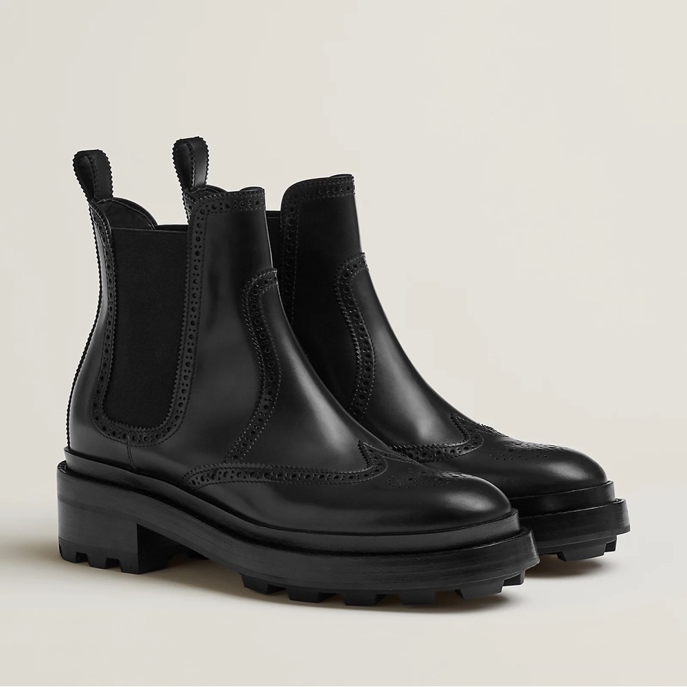 Authentic Hermès Findlay Ankle Boots Calfskin Black sz 36